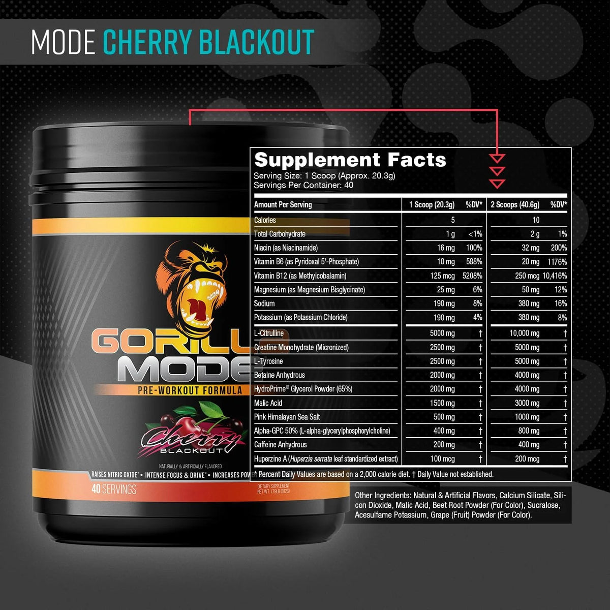 Gorilla Mode Pre Workout - Massive Pumps | 796g (Orange Rush)