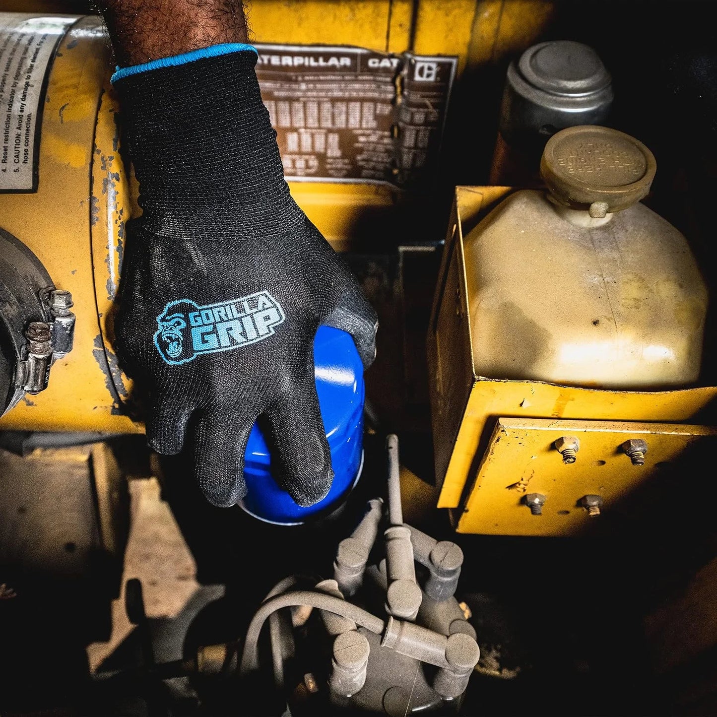 GORILLA GRIP All-Purpose Work Gloves, Large, 15 Pair, Black and Blue