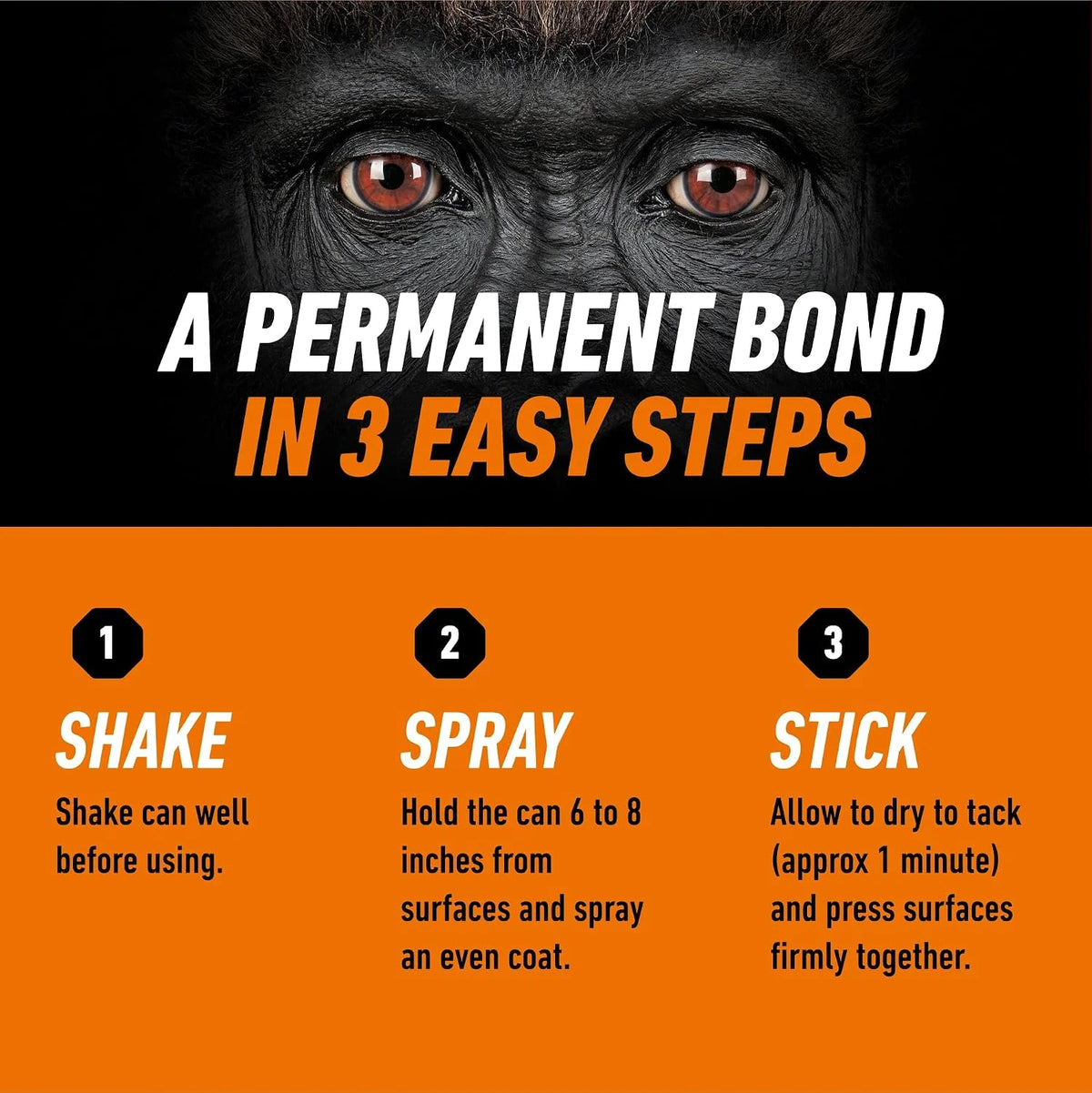 Gorilla Heavy Duty Spray Adhesive, Multi Purpose & Repositionable, Clear, 14 oz (Pack of 1) Bonds Paper, Cardboard, Foam, Fabric, Photo Safe, Non-Yellowing, Indoor & Outdoor