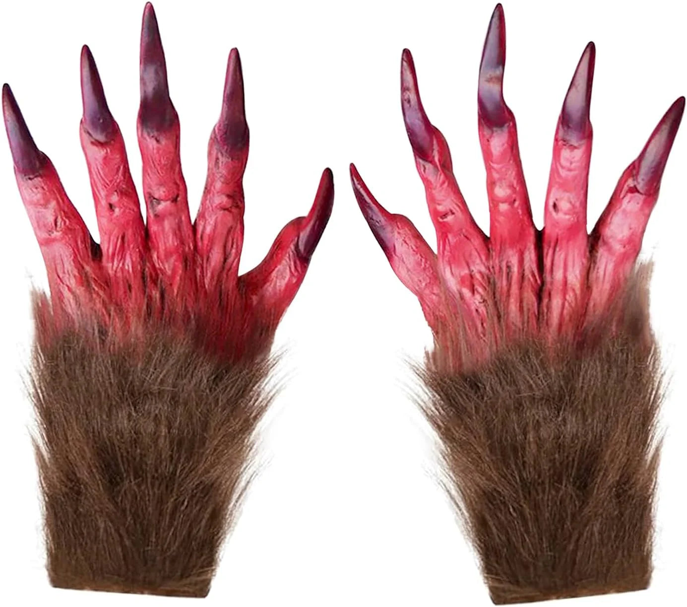 BXT Adults Lifelike Latex Halloween Ape Claws Animal Paws Gloves Mittens Cosplay Costume Props Furry Papion Gorilla Handwear