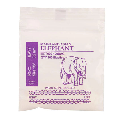 American Orthodontics Blue Whale Elastics, 5/16 in, 14 oz, Latex, Maximum