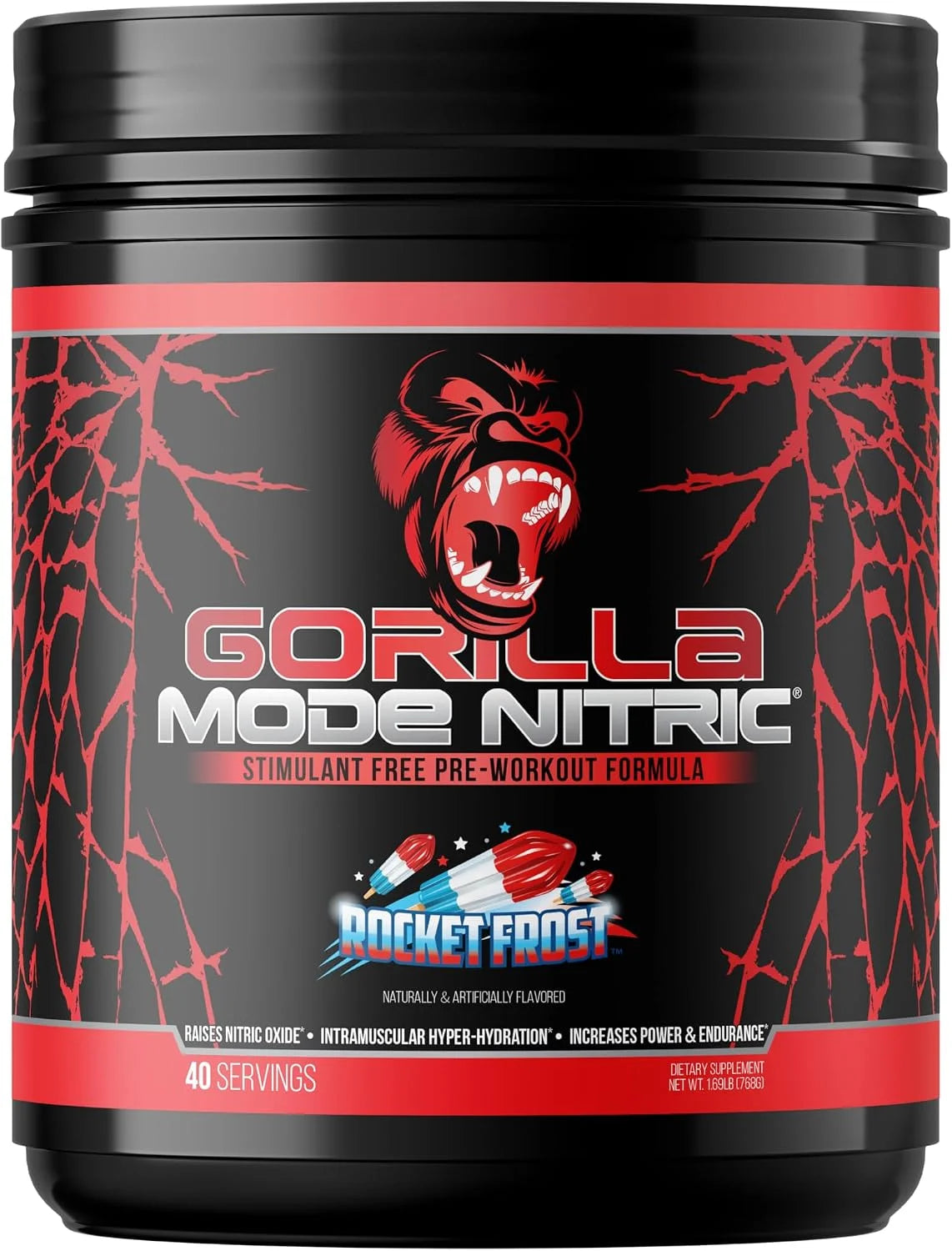 Gorilla Mode Nitric Stimulant Free Pre-Workout – Best Tasting and Most Effective Stimulant Free Pre-Workout/Massive Pumps · Vasodilation · Power / 688 Grams (Fruit Punch)
