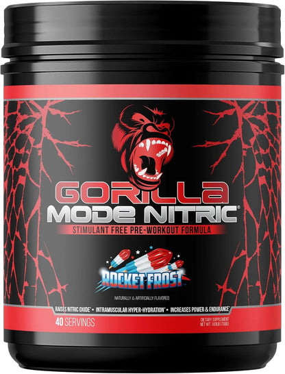 Gorilla Mode Nitric Stimulant Free Pre-Workout – Best Tasting and Most Effective Stimulant Free Pre-Workout/Massive Pumps · Vasodilation · Power / 688 Grams (Fruit Punch)