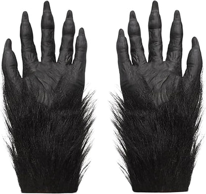 BXT Adults Lifelike Latex Halloween Ape Claws Animal Paws Gloves Mittens Cosplay Costume Props Furry Papion Gorilla Handwear