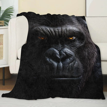 Gorilla Blankets for Adult Kids, Flannel Gorilla Throw Blanket, Birthday Gifts, Gorilla Decor for Sofa Couch Bed Living Room Soft Warm Lightweight Cozy 60" x 80"