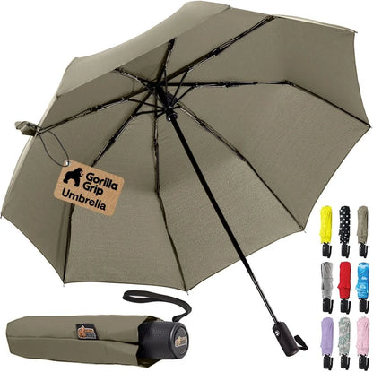 GORILLA GRIP Compact Travel Size Umbrella for Rain, Cats and Dogs