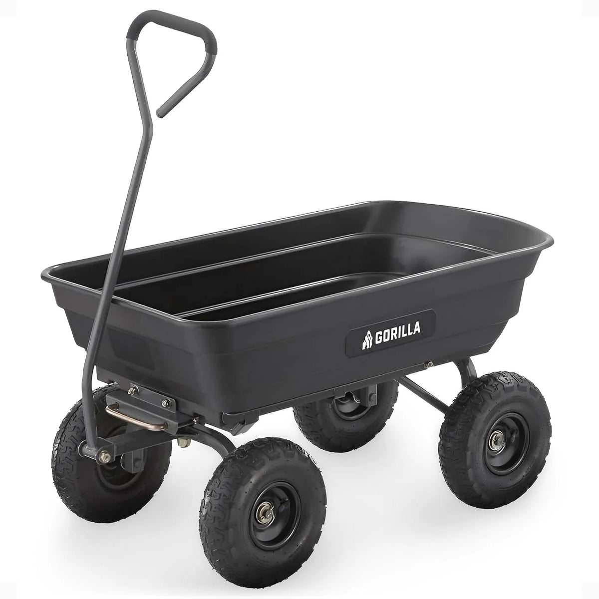 Gorilla Carts Poly Dump Cart, 800 lb. Capacity, 5 Cu Ft, Gray