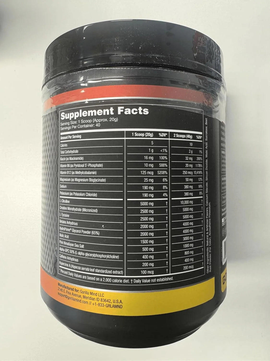 Gorilla Mode Pre Workout - Massive Pumps | 812g (BlackBerry Lemonade)
