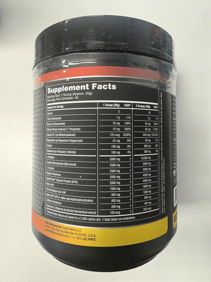 Gorilla Mode Pre Workout - Massive Pumps | 812g (BlackBerry Lemonade)