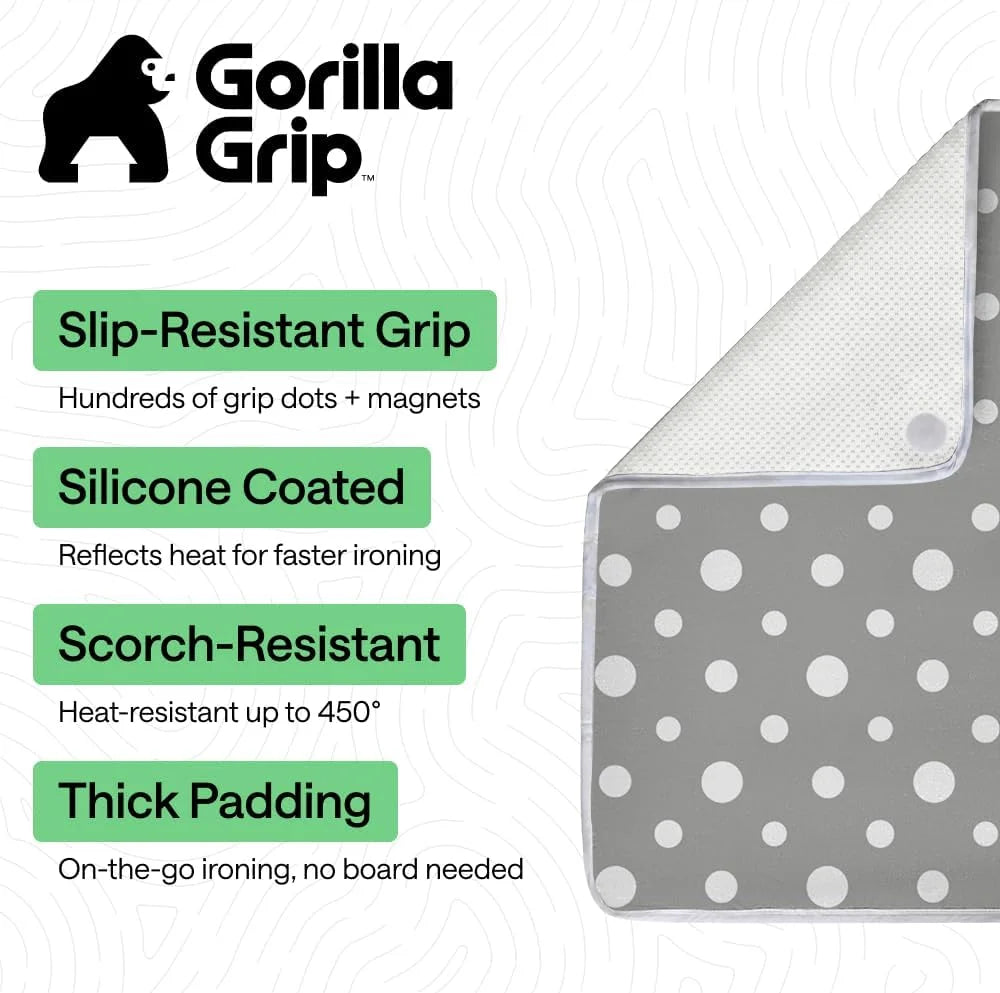 GORILLA GRIP Padded Ironing Board Cover, 15x54 Silver