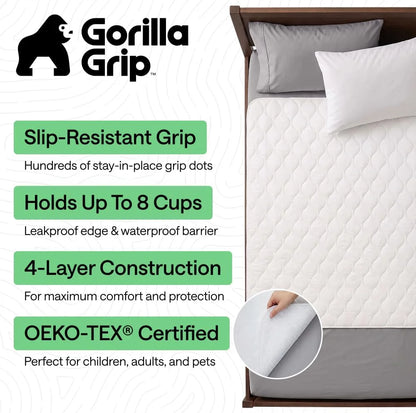 GORILLA GRIP Washable Reusable Underpads, 52x34 White
