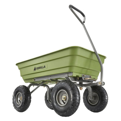 Gorilla Carts Poly Dump Cart, 800 lb. Capacity, 5 Cu Ft, Gray