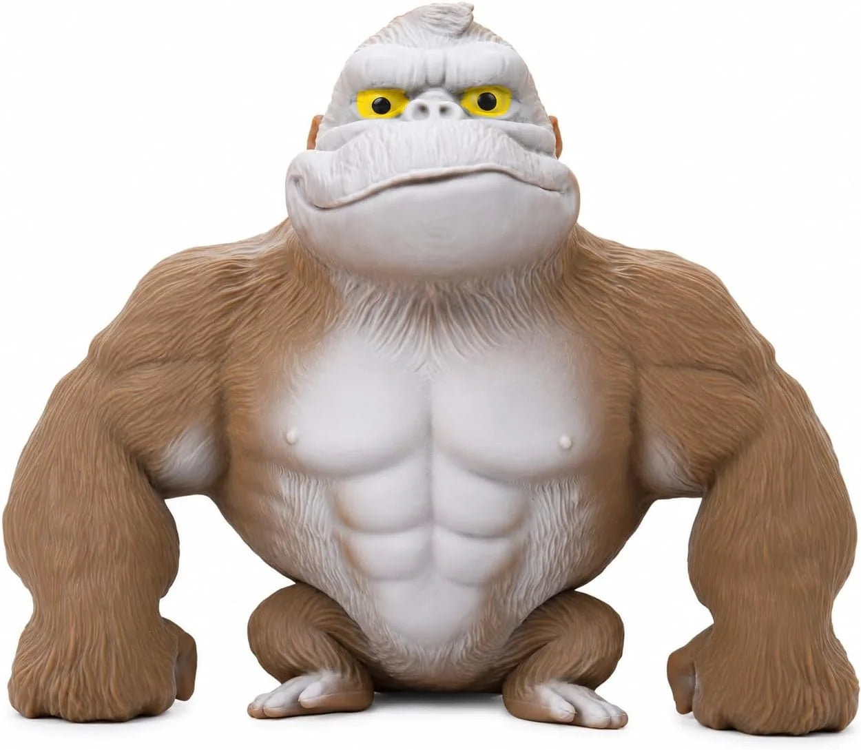 Stretchy Gorilla Fidget Toy, 5X Stretch Gray Gorilla Squeeze Toy, Sand Filled Squishy Stress Relief Toy for Kids & Adults, Fun Desk Toy, Ages 3+
