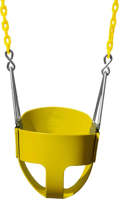 Gorilla Playsets 04-0008-PK/PK Full Bucket Toddler Swing, Pink Bucket, Pink 60" Plastic Coated Chains, 50 lb Capacity