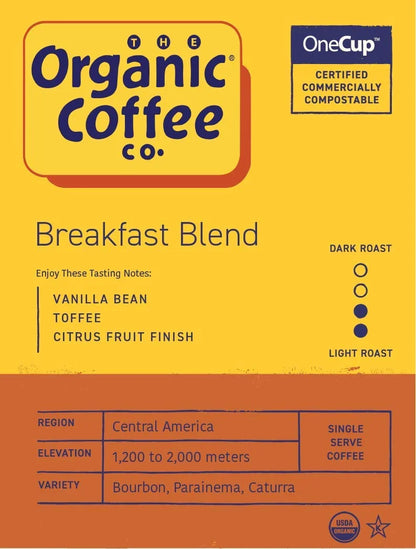 The Organic Coffee Co. Compostable Coffee Pods - Gorilla Decaf (36 Ct) K Cup Compatible including Keurig 2.0, Medium Roast, Swiss Water Processed, USDA Organic