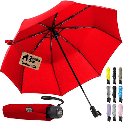 GORILLA GRIP Compact Travel Size Umbrella for Rain, Cats and Dogs