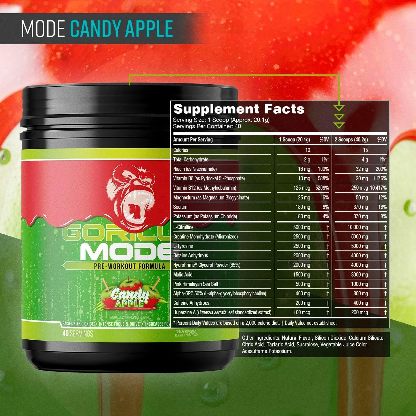 Gorilla Mode Pre Workout - Massive Pumps | 812g (BlackBerry Lemonade)