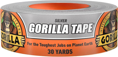 GORILLA Heavy Duty Duct Tape, Silver, 1.88" x 30 yd, 1-Pack