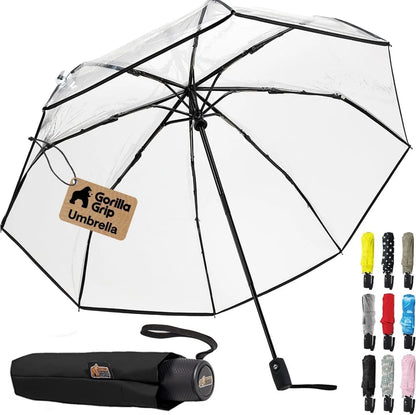 GORILLA GRIP Compact Travel Size Umbrella for Rain, Cats and Dogs