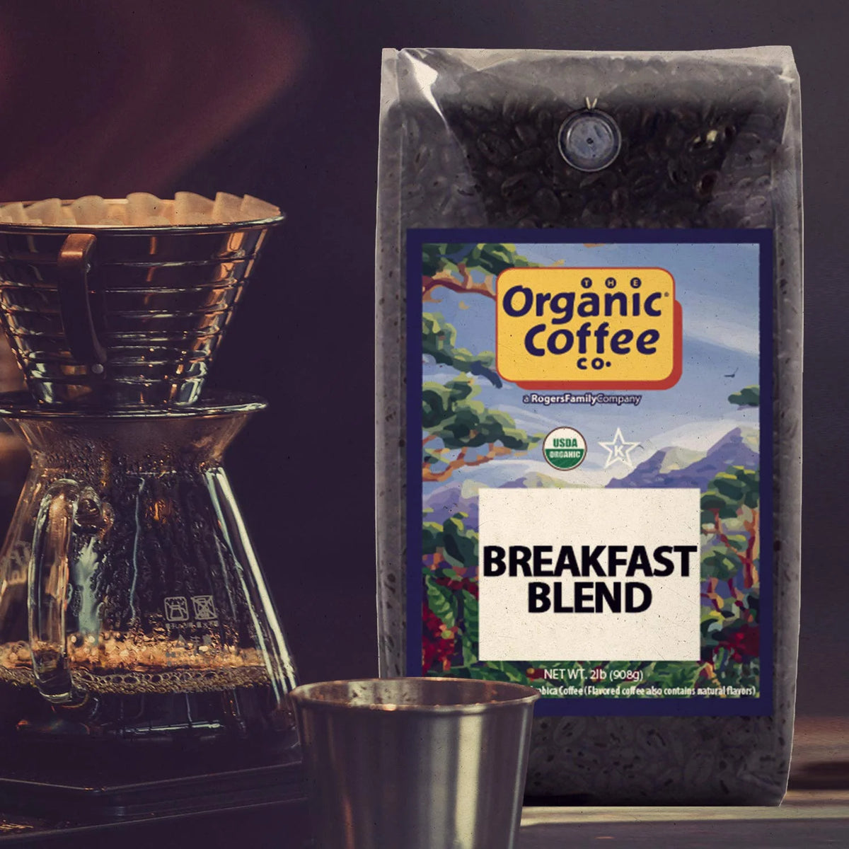 The Organic Coffee Co. DECAF French Roast Whole Bean Coffee, 2 lb bag