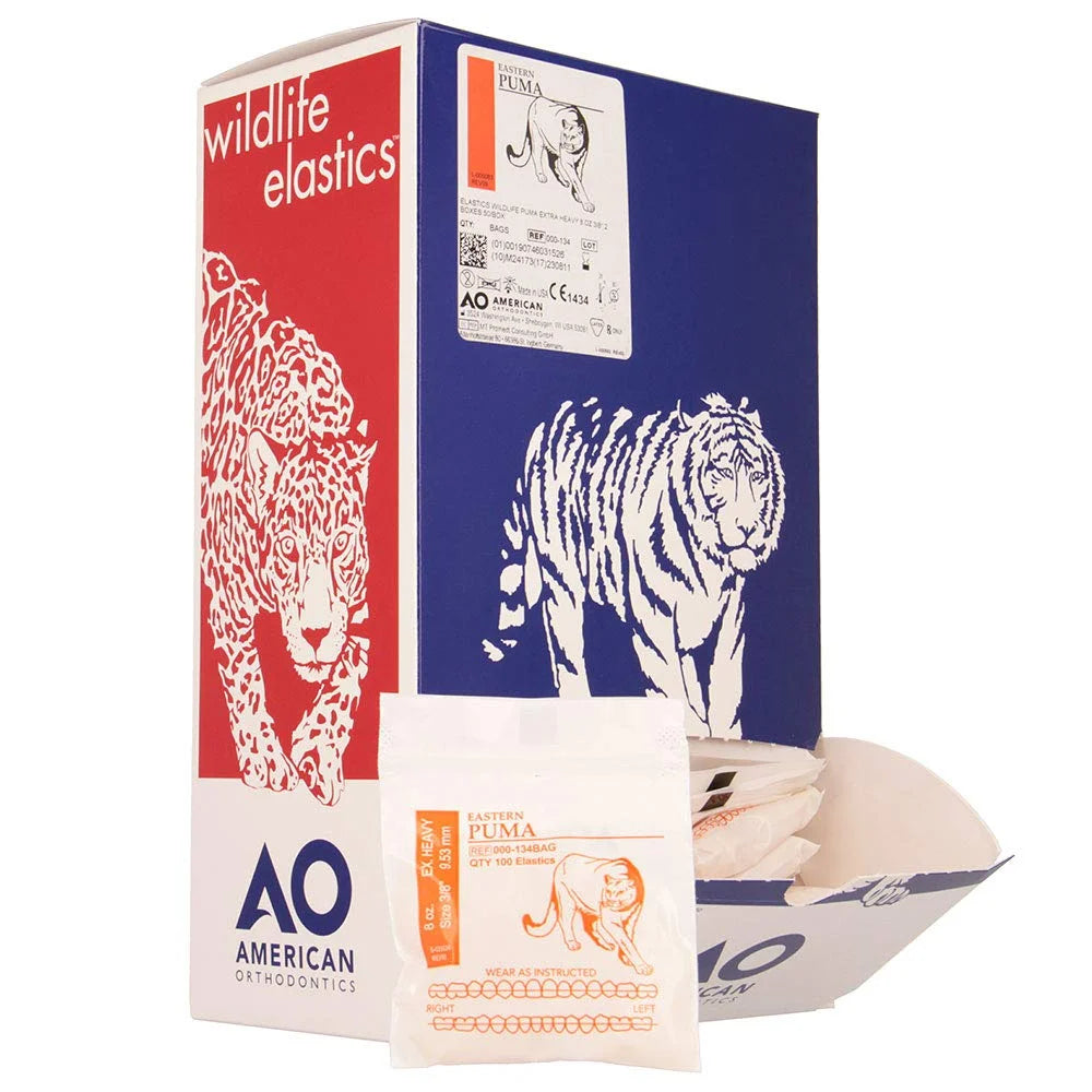American Orthodontics Blue Whale Elastics, 5/16 in, 14 oz, Latex, Maximum