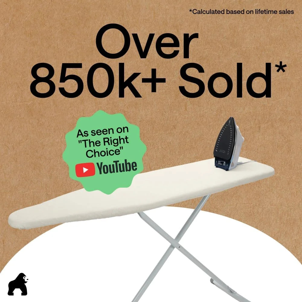 GORILLA GRIP Padded Ironing Board Cover, 15x54 Silver