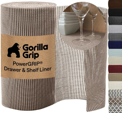 GORILLA GRIP powerGRIP Drawer Shelf and Cabinet Liner, 24"x30', Light Gray