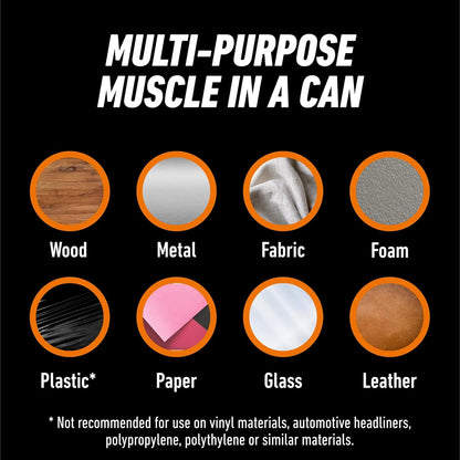 Gorilla Heavy Duty Spray Adhesive, Multi Purpose & Repositionable, Clear, 14 oz (Pack of 1) Bonds Paper, Cardboard, Foam, Fabric, Photo Safe, Non-Yellowing, Indoor & Outdoor