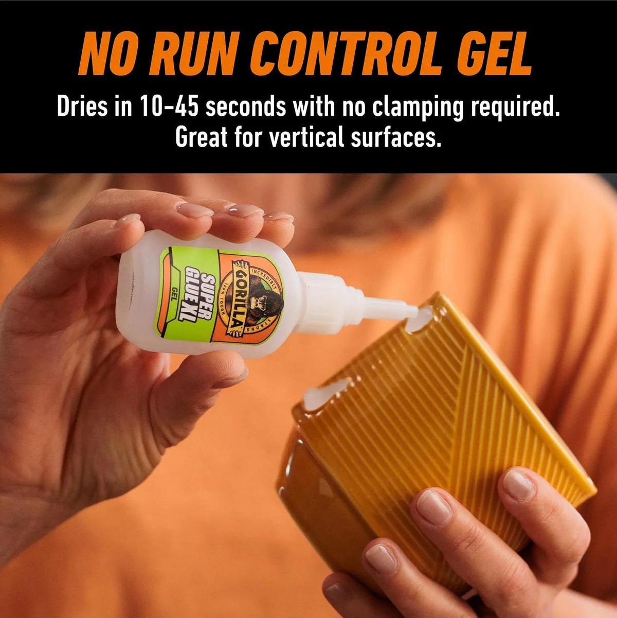 Gorilla Glue Super Glue Gel XL, Fast-Setting, Thicker Controlled No Run Formula, Anti-Clog Cap, Versatile Cyanoacrylate Glue, 25g, Clear (Pack of 2)