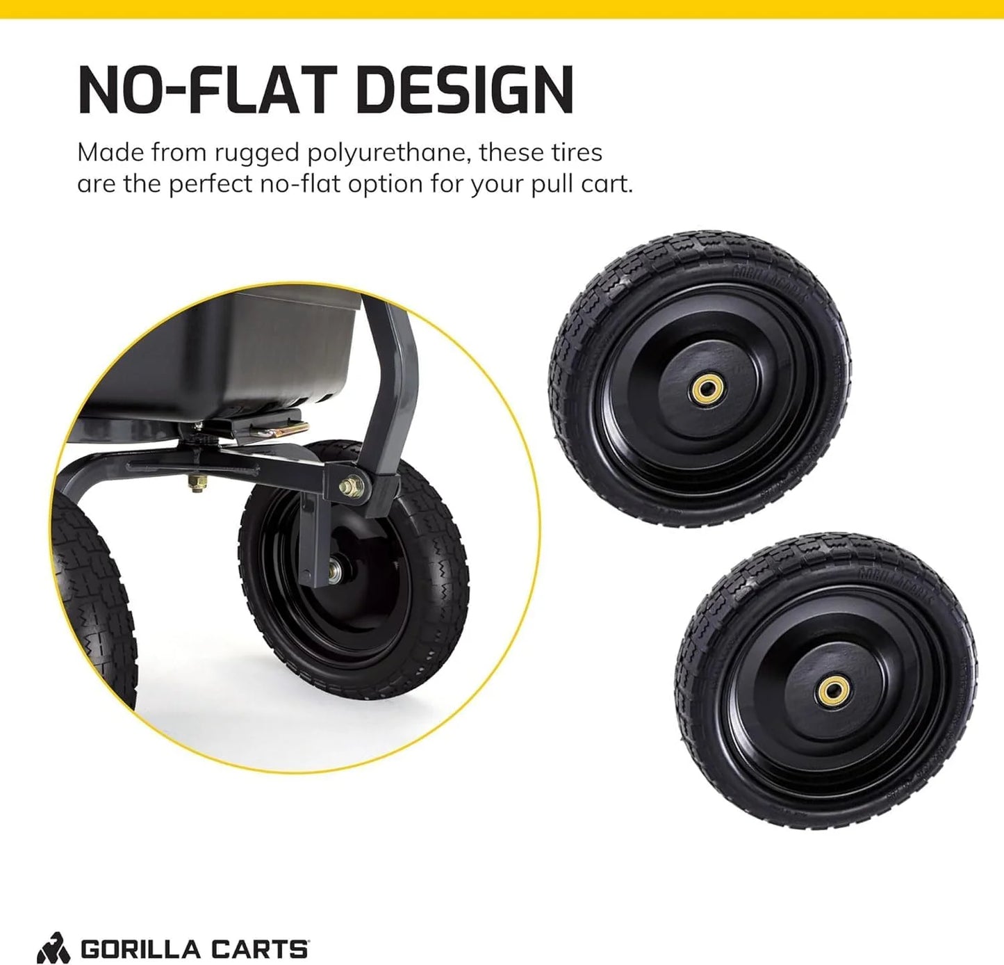 Gorilla Carts 10-Inch No-Flat Replacement Wheels, 4-Pack