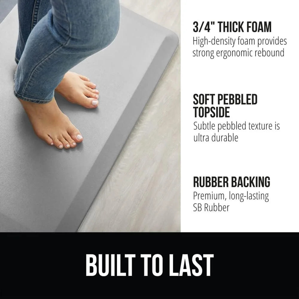 GORILLA GRIP Cushioned Antifatigue Kitchen Mat for Floor, 20x32, Charcoal