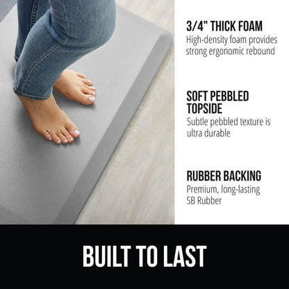 GORILLA GRIP Cushioned Antifatigue Kitchen Mat for Floor, 20x32, Charcoal