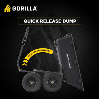 Gorilla Carts Poly Dump Cart, 800 lb. Capacity, 5 Cu Ft, Gray