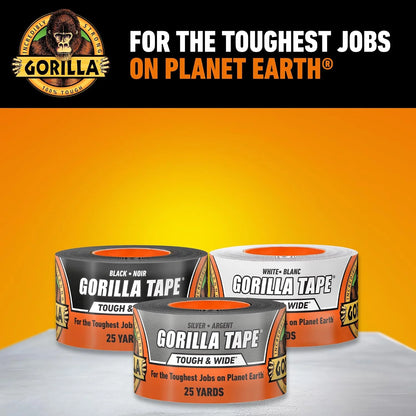 GORILLA Tough & Wide Heavy Duty Duct Tape, Silver, 2.88" x 25 yd, 1-Pack