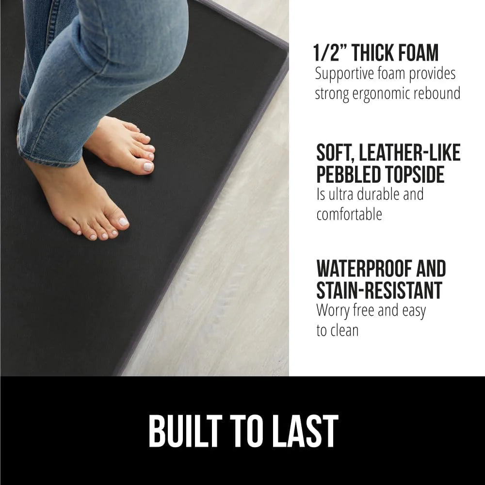 GORILLA GRIP Cushioned Antifatigue Kitchen Mat for Floor, 20x32, Charcoal
