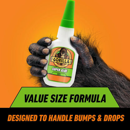 Gorilla Glue Super Glue Gel XL, Fast-Setting, Thicker Controlled No Run Formula, Anti-Clog Cap, Versatile Cyanoacrylate Glue, 25g, Clear (Pack of 2)