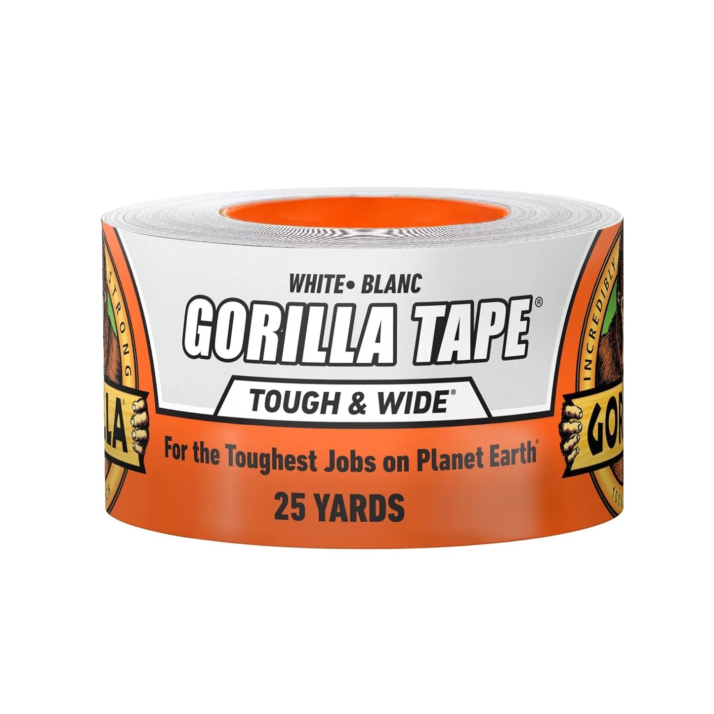 GORILLA Tape Tough & Wide, White, 2.88" x 25 yd