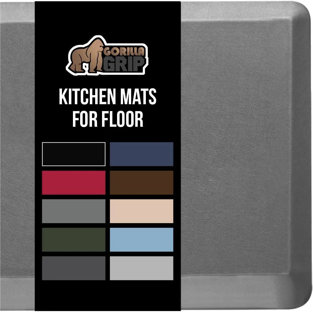 GORILLA GRIP Cushioned Antifatigue Kitchen Mat for Floor, 20x32, Charcoal
