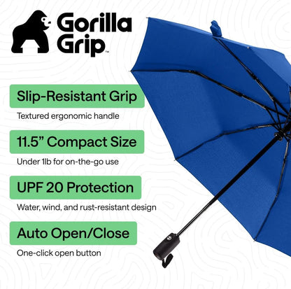GORILLA GRIP Compact Travel Size Umbrella for Rain, Cats and Dogs