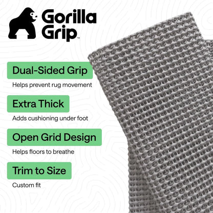 GORILLA GRIP® Slip Resistant Rug Pads for Hardwood Floor, 4x4 Cream
