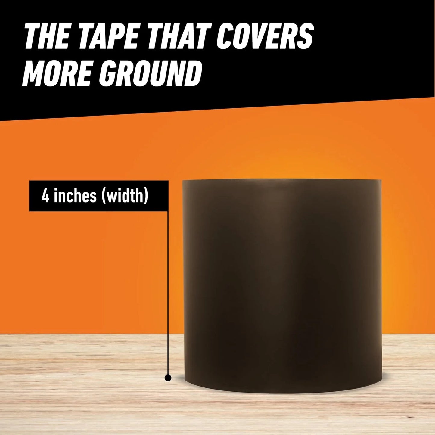 Gorilla Waterproof Patch & Seal Tape, Black Tape, 4" x 10' (Pack of 4) - Permanent Weather Resistant Seal for Leaks and Repairs