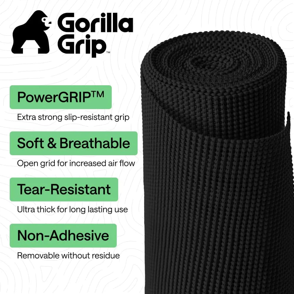 GORILLA GRIP powerGRIP Drawer Shelf and Cabinet Liner, 24"x30', Light Gray