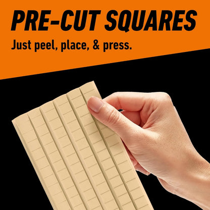Gorilla Mounting Putty, Natural Tan Color, 168 Pre-Cut Squares, 2-Pack