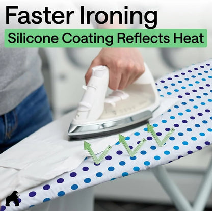 GORILLA GRIP Padded Ironing Board Cover, 15x54 Silver