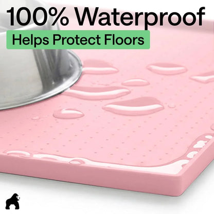 GORILLA GRIP Dog Food Mat, 100% Waterproof Silicone, 26x17 Navy