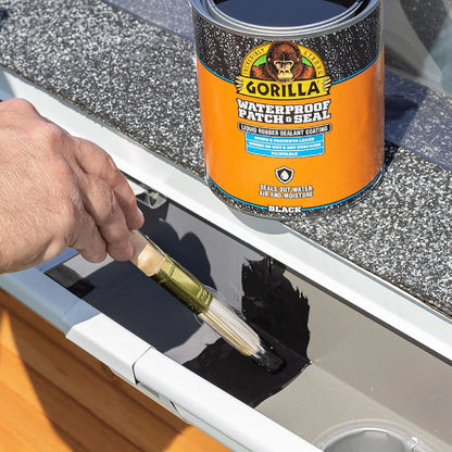 Gorilla Patch & Seal Liquid Rubber Waterproof Sealant, White, 32 Ounce (Pack of 6) - Seals Out Water, Air, and Moisture