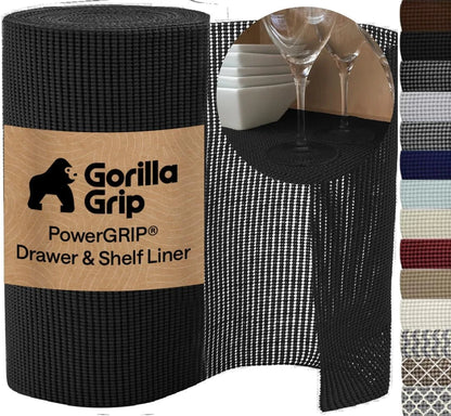 GORILLA GRIP powerGRIP Drawer Shelf and Cabinet Liner, 24"x30', Light Gray