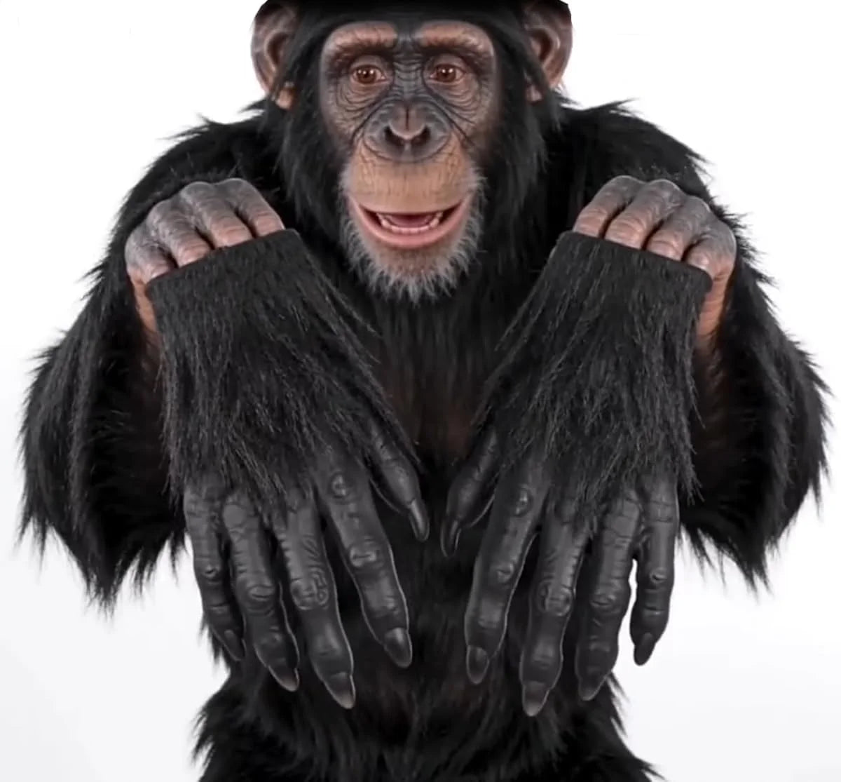 BXT Adults Lifelike Latex Halloween Ape Claws Animal Paws Gloves Mittens Cosplay Costume Props Furry Papion Gorilla Handwear
