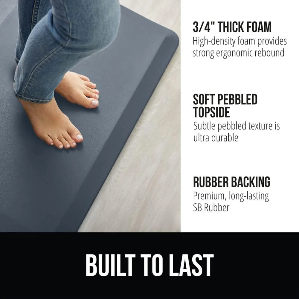 GORILLA GRIP Cushioned Antifatigue Kitchen Mat for Floor, 20x32, Charcoal
