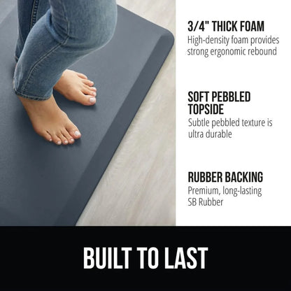 GORILLA GRIP Cushioned Antifatigue Kitchen Mat for Floor, 20x32, Charcoal